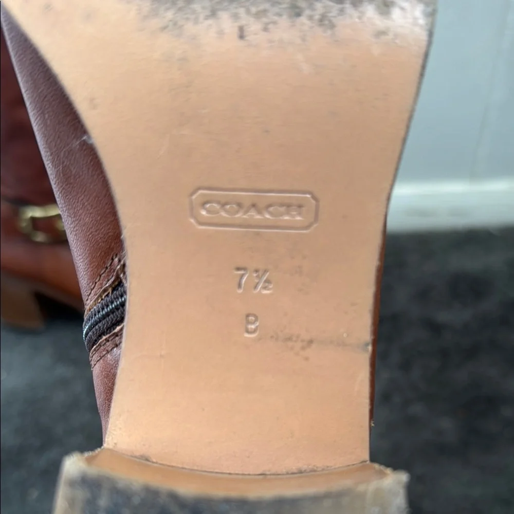 Coach Brown Leather Knee-High Boots - Picture 2 of 5
